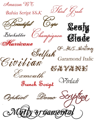 Carrina Tattoo Fonts Styles